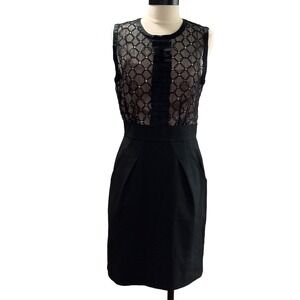 BCBG MAX AZRIA Black Silk Pleated  Sheer Lined Formal Party Dress Sz 6 #B‎